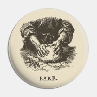 Vintage Baking Kneading Dough Illustration Pin