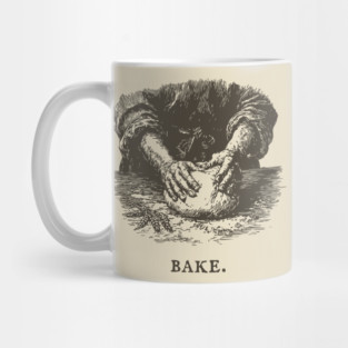 Vintage Baking Kneading Dough Illustration Mug