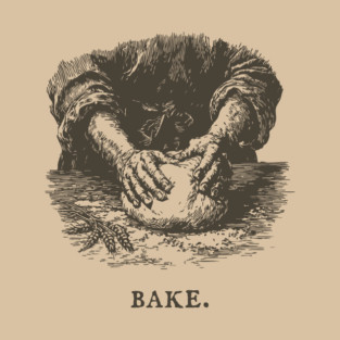 Vintage Baking Kneading Dough Illustration T-Shirt