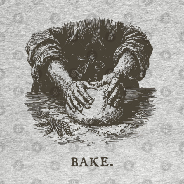 Vintage Baking Kneading Dough Illustration by TuncGK