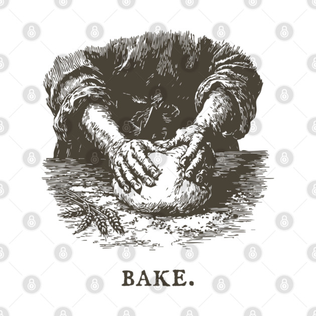 Vintage Baking Kneading Dough Illustration by TuncGK