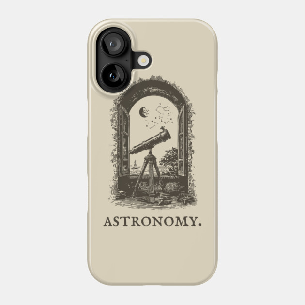 Vintage Astronomy Telescope and Stars Illustration Phone Case by TuncGK