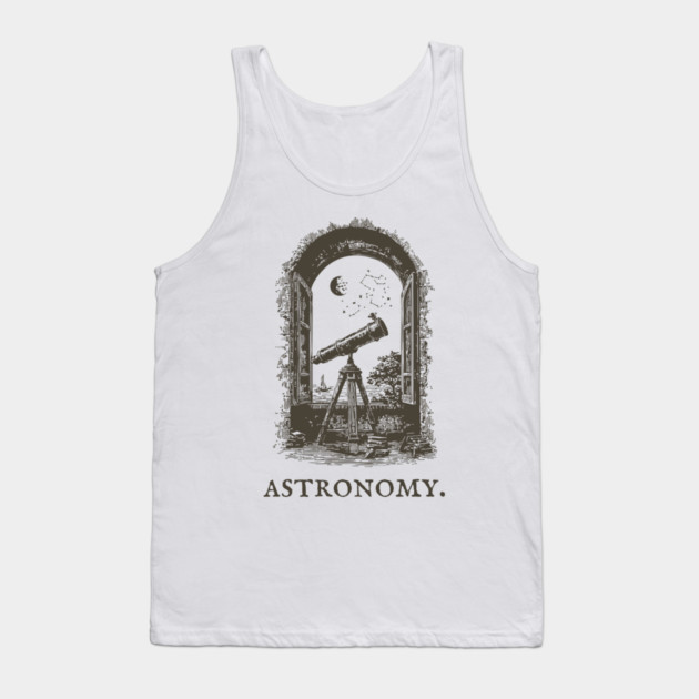 Vintage Astronomy Telescope and Stars Illustration Tank Top by TuncGK