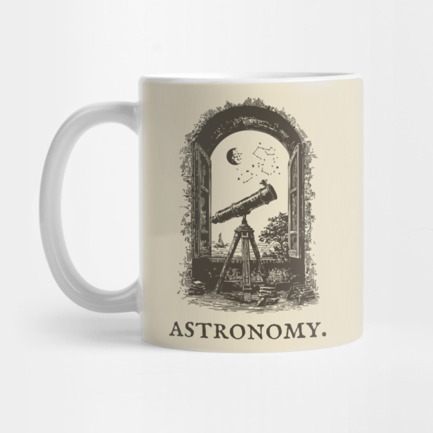 Vintage Astronomy Telescope and Stars Illustration by TuncGK