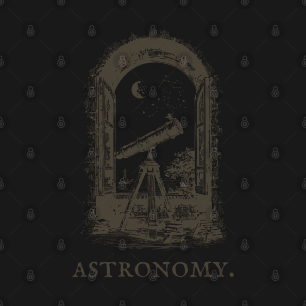 Vintage Astronomy Telescope and Stars Illustration by TuncGK