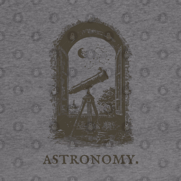 Vintage Astronomy Telescope and Stars Illustration by TuncGK