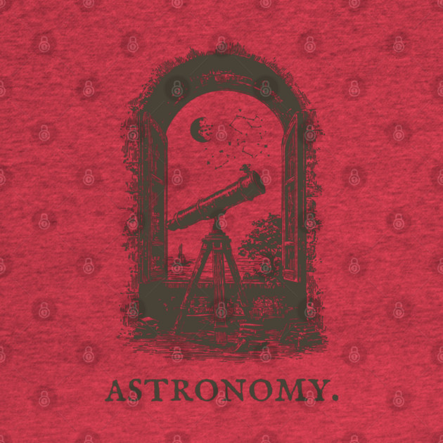 Vintage Astronomy Telescope and Stars Illustration by TuncGK