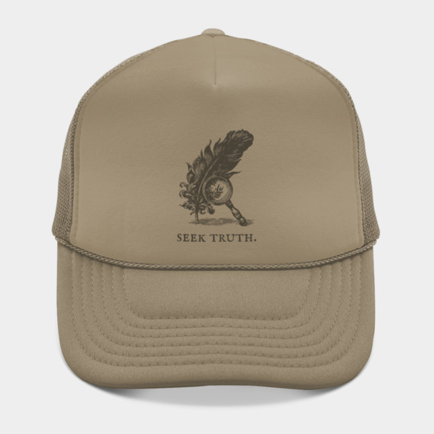 Seek Truth Magnifying Glass and Feather Illustration by TuncGK