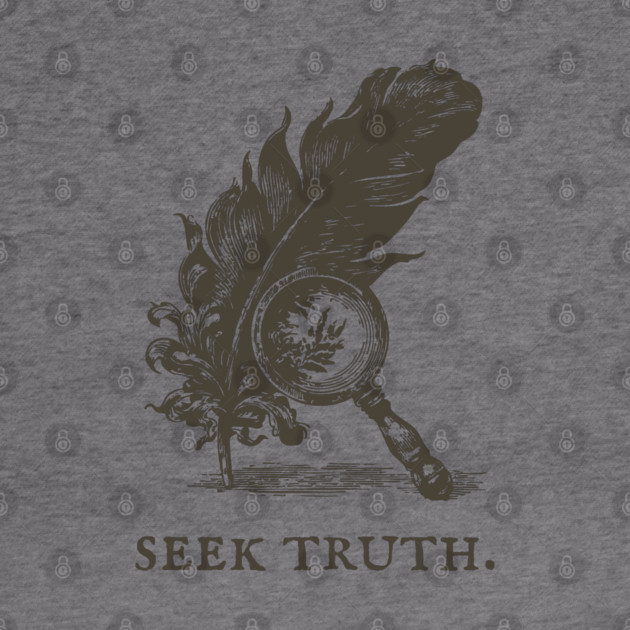 Seek Truth Magnifying Glass and Feather Illustration by TuncGK