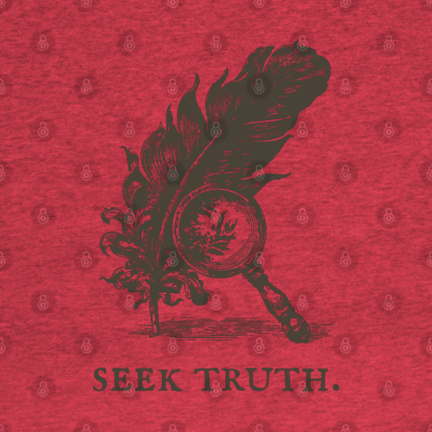 Seek Truth Magnifying Glass and Feather Illustration by TuncGK
