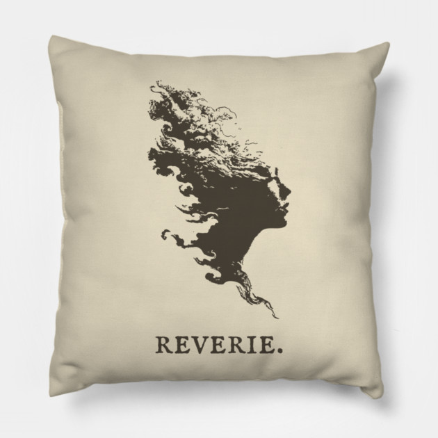 Reverie Silhouette of a Dreamer Illustration Pillow by TuncGK