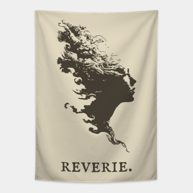 Reverie Silhouette of a Dreamer Illustration Tapestry by TuncGK