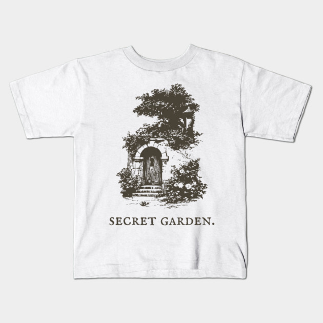 Secret Garden Gate Vintage Fairytale Illustration Kids T-Shirt by TuncGK