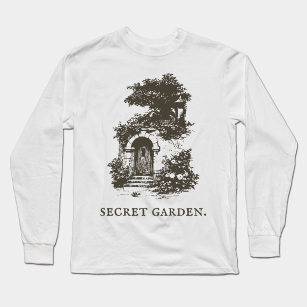 Secret Garden Gate Vintage Fairytale Illustration Long Sleeve T-Shirt by TuncGK