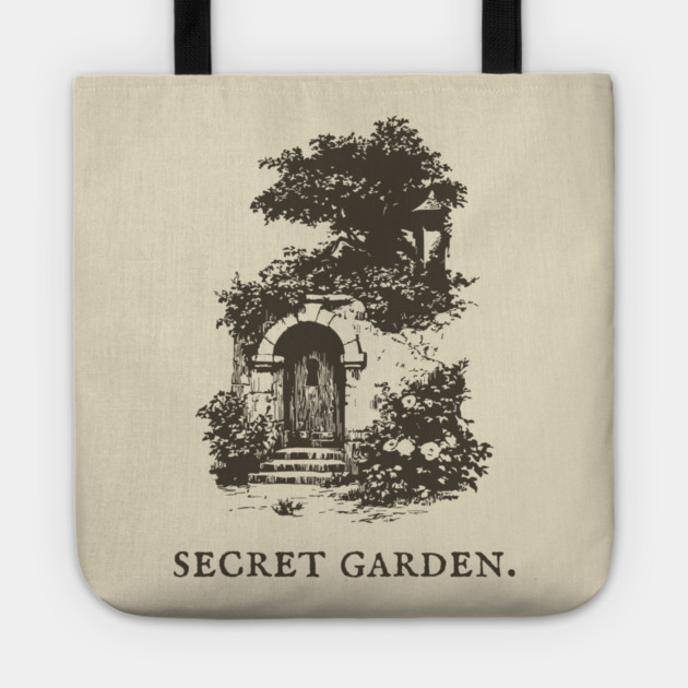 Secret Garden Gate Vintage Fairytale Illustration Tote by TuncGK