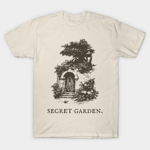 Secret Garden Gate Vintage Fairytale Illustration T-Shirt by TuncGK