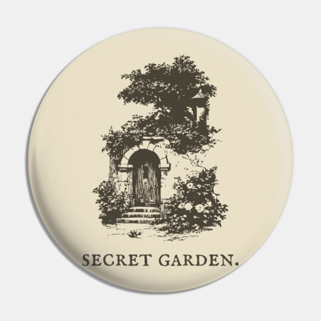 Secret Garden Gate Vintage Fairytale Illustration Pin by TuncGK