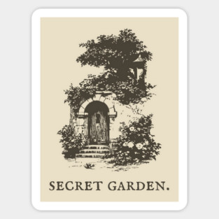 Secret Garden Gate Vintage Fairytale Illustration Sticker