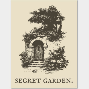 Secret Garden Gate Vintage Fairytale Illustration Posters and Art