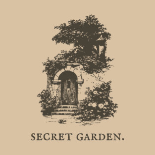 Secret Garden Gate Vintage Fairytale Illustration T-Shirt