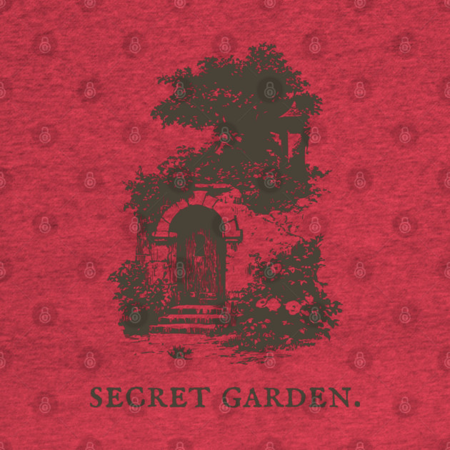 Secret Garden Gate Vintage Fairytale Illustration by TuncGK