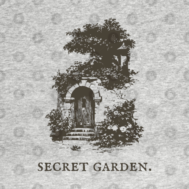 Secret Garden Gate Vintage Fairytale Illustration by TuncGK