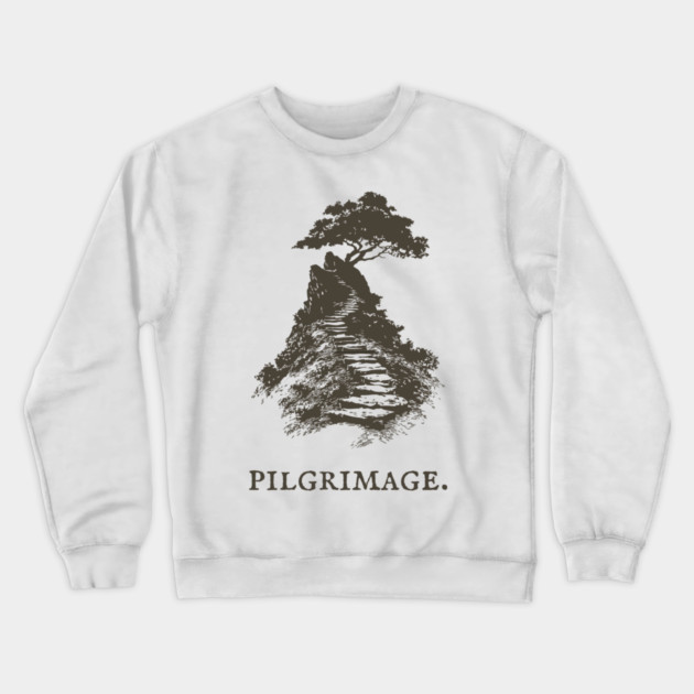 A Sacred Pilgrimage to a Solitary Tree Crewneck Sweatshirt by TuncGK