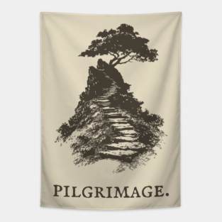 A Sacred Pilgrimage to a Solitary Tree Tapestry