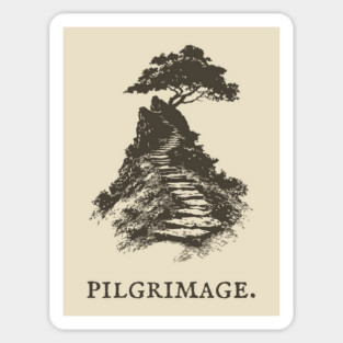 A Sacred Pilgrimage to a Solitary Tree Sticker