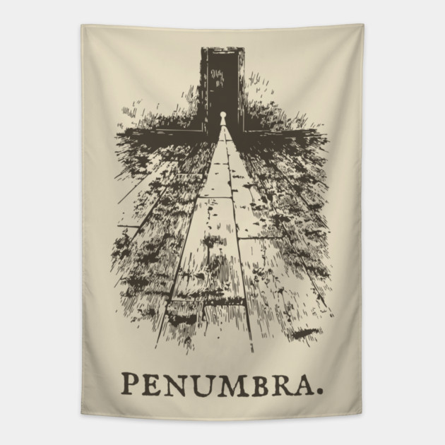 Penumbra Moody Light and Shadow Illustration Tapestry by TuncGK