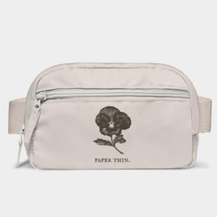 Paper Thin Pressed Pansy Flower Illustration Bag