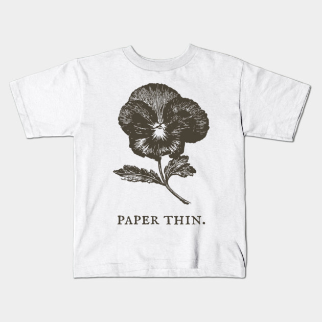 Paper Thin Pressed Pansy Flower Illustration Kids T-Shirt by TuncGK