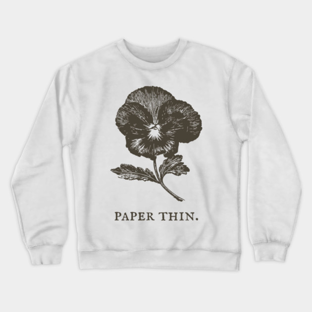 Paper Thin Pressed Pansy Flower Illustration Crewneck Sweatshirt by TuncGK