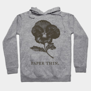 Paper Thin Pressed Pansy Flower Illustration Hoodie