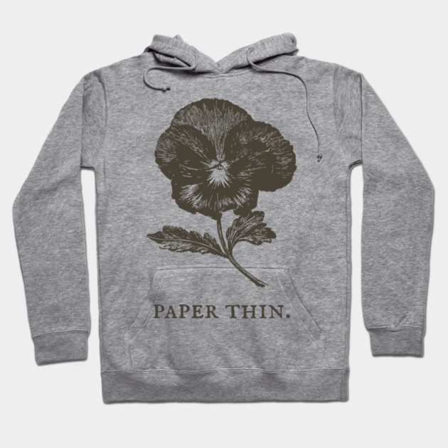 Paper Thin Pressed Pansy Flower Illustration Hoodie by TuncGK