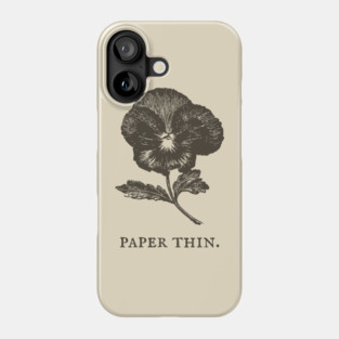 Paper Thin Pressed Pansy Flower Illustration Phone Case