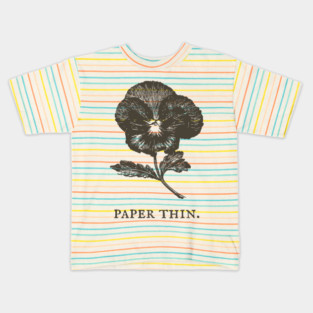 Paper Thin Pressed Pansy Flower Illustration Kids T-Shirt