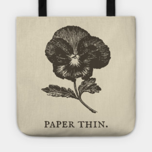 Paper Thin Pressed Pansy Flower Illustration Tote