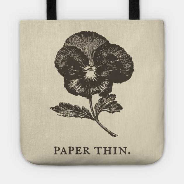 Paper Thin Pressed Pansy Flower Illustration Tote by TuncGK