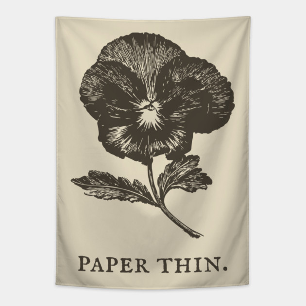 Paper Thin Pressed Pansy Flower Illustration Tapestry by TuncGK