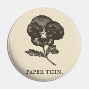 Paper Thin Pressed Pansy Flower Illustration Pin