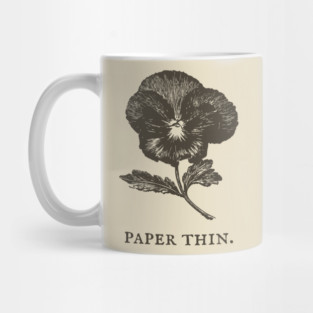 Paper Thin Pressed Pansy Flower Illustration Mug