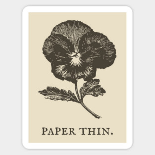 Paper Thin Pressed Pansy Flower Illustration Magnet