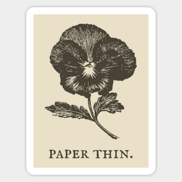 Paper Thin Pressed Pansy Flower Illustration Magnet by TuncGK