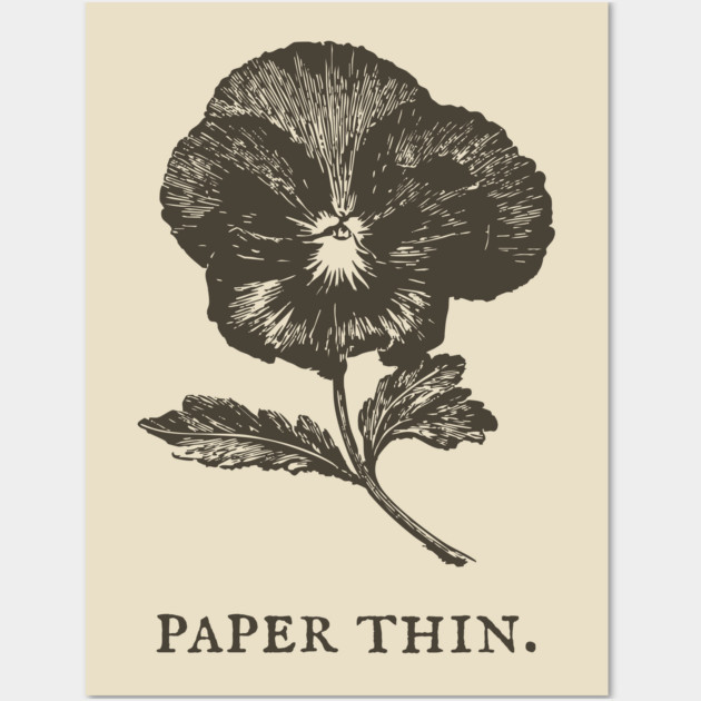 Paper Thin Pressed Pansy Flower Illustration Wall Art by TuncGK