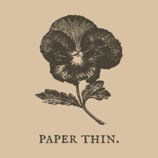 Paper Thin Pressed Pansy Flower Illustration T-Shirt
