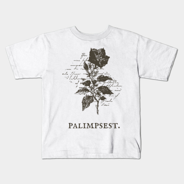 Palimpsest Layered History Botanical Illustration Kids T-Shirt by TuncGK