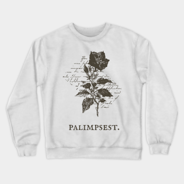 Palimpsest Layered History Botanical Illustration Crewneck Sweatshirt by TuncGK