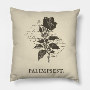 Palimpsest Layered History Botanical Illustration Pillow