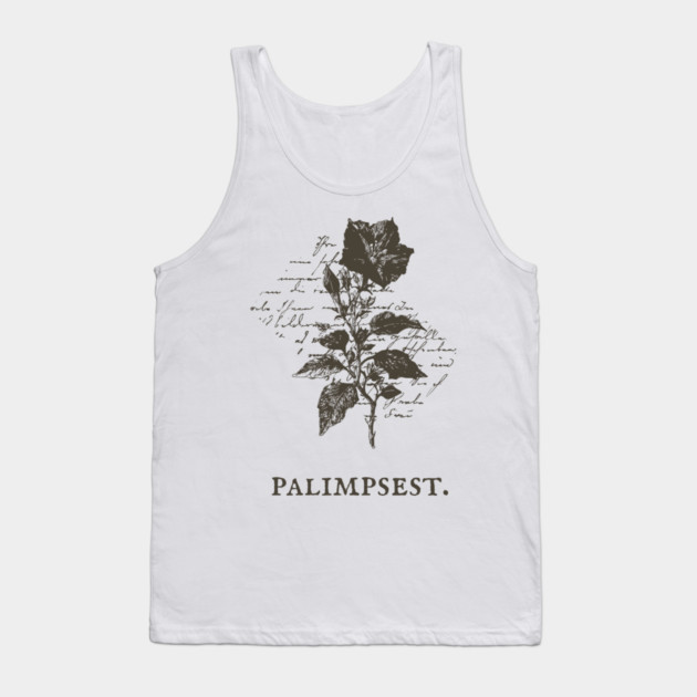 Palimpsest Layered History Botanical Illustration Tank Top by TuncGK